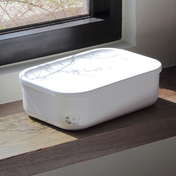 ffcat｜日系純白小號扁款可堆疊附蓋收納盒(57053)