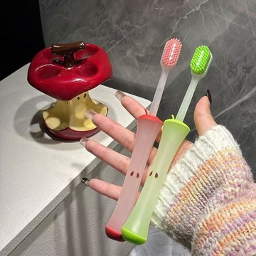 優在推薦🍰小蘋果凸面果凍色軟毛護齦牙刷成人情侶家用便攜清潔護理高顏值IUI