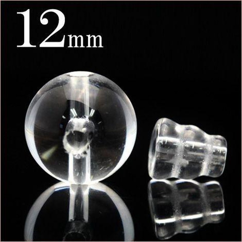 1粒売り 天然石 透明水晶 クォーツ 数珠パーツ 親玉Tホール12mm