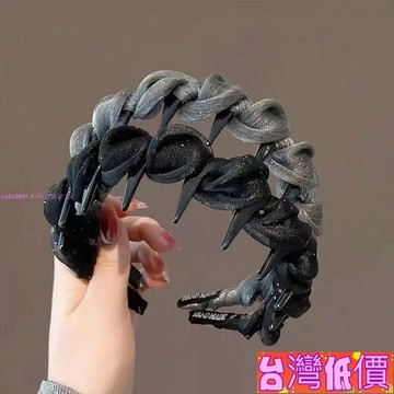 悅裳💎台灣免運💎【增高顱頂】網紗髮箍女高顱頂洗臉發卡頭箍2025新款高端氣質時尚壓發防滑頭飾