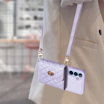 適用于三星A54 5G手機殼a14保護套Galaxy A34 5G電話殼卡包掛繩皮質a13 5g女款防摔斜挎背包式全包軟殼潮牌