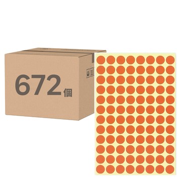 鶴屋 圓形 螢光標籤 102B 紅色  1個  10mm  672個裝