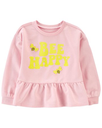 Toddler Bee Happy Peplum Pullover