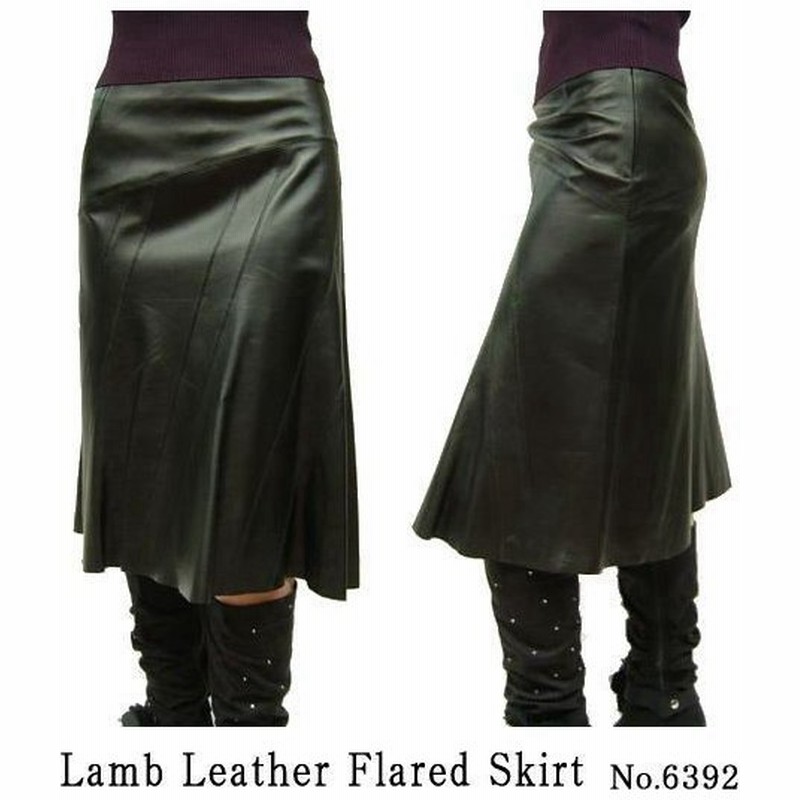 フレアースカート 本革 ラム レザースカート レディース 革スカート フレアスカート 革 膝丈 膝下丈 6392 コート アウター 皮 ラムレザー 通販 通販 Lineポイント最大0 5 Get Lineショッピング