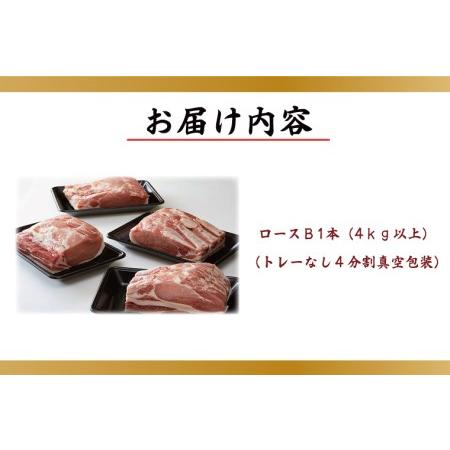 ふるさと納税 M-6  ロース１本セット 4kg以上 茨城県行方市