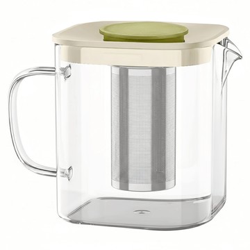 耐熱玻璃泡茶壺  透明色  1L  1個