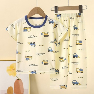 Healthy baby 兒童短袖套裝純棉夏季寶寶男童家居服衣服女童睡衣服裝童 裝 男童居家服 男童睡衣套裝