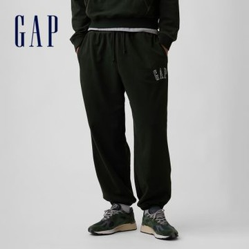 【GAP】VintageSoft毛圈布寬鬆運動褲-深墨綠(907607)