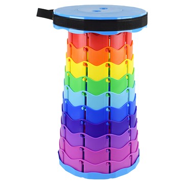 葉子小舖 旋轉摺疊收納凳  淺藍色  1個