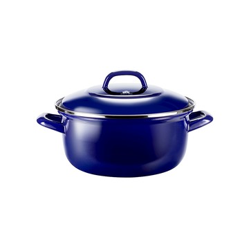 碳鋼琺瑯鍋 20公分 雙耳鍋 藍-德國製