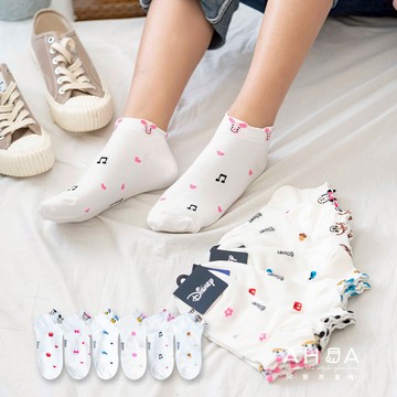 韓國襪子 純色迪士尼立體耳朵襪口環狀人物短襪 K1906