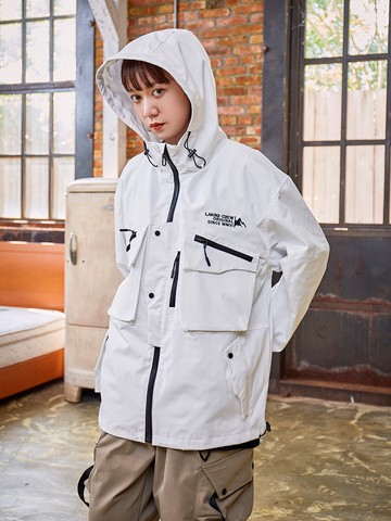 大口袋風衣薄外套