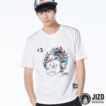 【㊙結帳2件再88折】塗鴉滿版側臉短TEE(白)- BLUE WAY 地藏小王