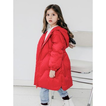 韋氏新款女童中大小童洋氣韓版中長款兒童羽絨服冬季加厚外穿