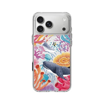 iPhone 17 Pro Max Clear Case（相機按鈕） 透明 - Ocean Collection: Let's Sea 海洋系列：一路向海 - 海底花花世界（鯨鯊版）