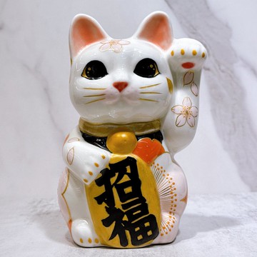 【晶櫻迎祥】日本清水燒招財貓 | 日和櫻 - 中號