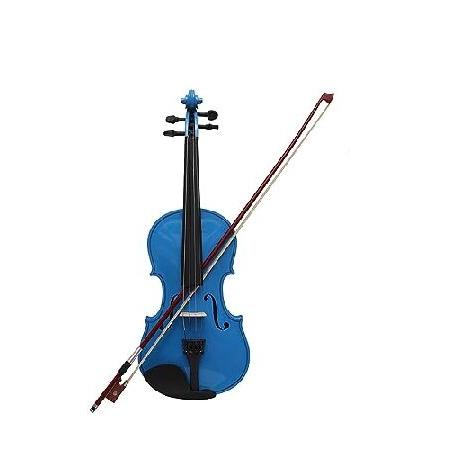 violin Violin Popularize Beginner Set Lesson Blue Violin Solid Wood Maple Panel Fiddle With Accessory (Color Violin)