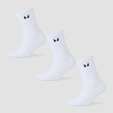 MP Running Socks (3 pack) - White - UK 9-11