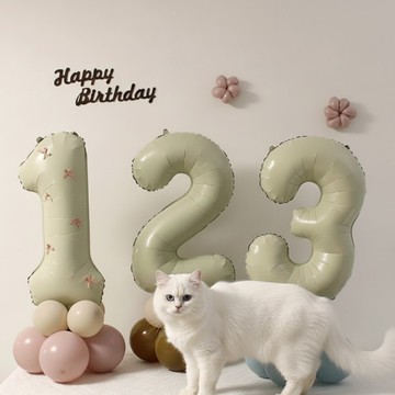 🐕‍🦺隔日到貨🐈‍⬛  寵物生日數字氣球 寵物生日 貓咪生日佈置 狗狗生日佈置 生日派對 寵物生日趴 毛孩生日