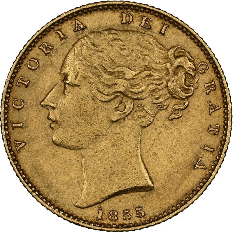 NGC鑑定 1855年 AU55 イギリス ビクトリア女王 ソブリン金貨 ヤング