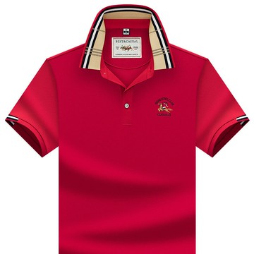 【新款熱賣】保羅馬標刺繡t恤男短袖商務休閑polo衫夏季速干涼感格子領t