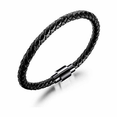 Aiks レザーブレスレット シンプル ブラック ステンレス 革 編み込み メンズブレスレット 男性 かっこいい アクセサリー パーティー 通販 Lineポイント最大get Lineショッピング