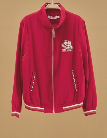 ★【喜芝梅】魔法帽子俄式邊紋休閒夾克外套(紅色；M-2L) 223290707