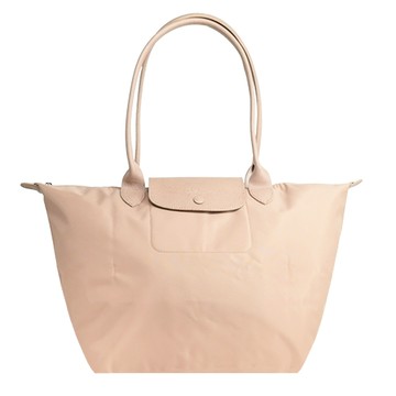 LONGCHAMP LE PLIAGE ONE系列長把尼龍單色摺疊水餃包(大/米)
