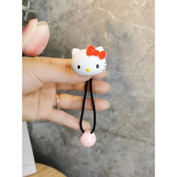 可愛hello kitty高彈力發圈雙頭皮筋kt貓公仔頭飾品少女兒童發繩