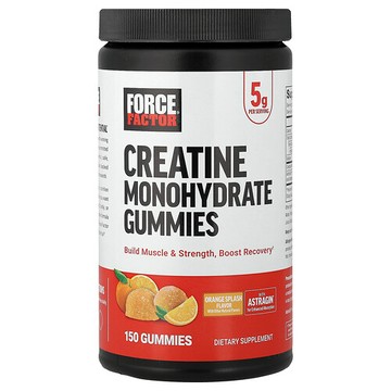 Force Factor, Creatine Monohydrate Gummies, Orange Splash, 150 Gummies
