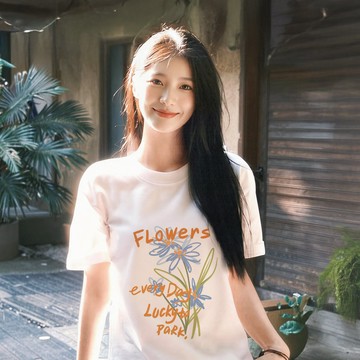 【現貨！當天出貨】女生短袖 100%純棉T恤 韓繫上衣 大尺碼女裝 寬鬆t恤 情侶衣服 夏季短Tee 潮流短t 新款棉t