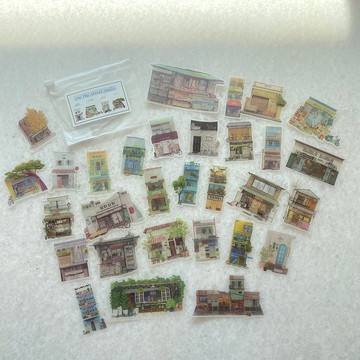 手帳素材包 貼紙包 街上點滴 街拍 水彩 設計 筆墨