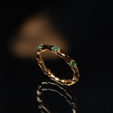 【神秘星象學:神話之戒】 金牛座 l 祖母綠925純銀鍍18k真金戒指