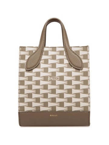 Bally - mini Pennant-print tote bag - women - Polyurethane/Bovine Leather (top grain) - One Size - Neutrals