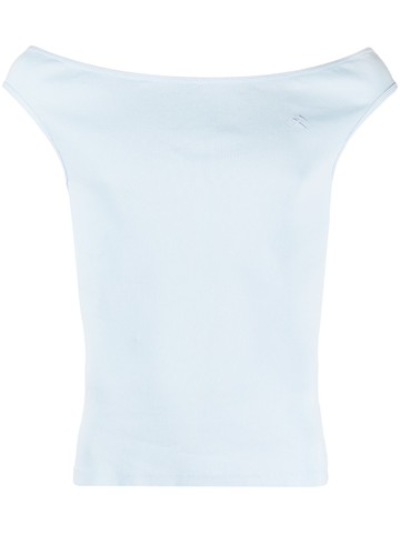 GmbH - embroidered-logo ribbed tank top - men - Organic Cotton/Elastane - S - Blue