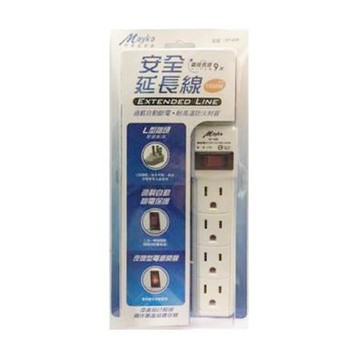 明家MIG電腦延長線/SP-408-9/3孔4座1切/9尺/條