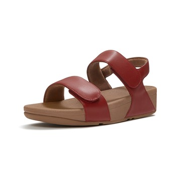 FitFlop LULU 可調式皮革後帶涼鞋-女(焦紅莓色)