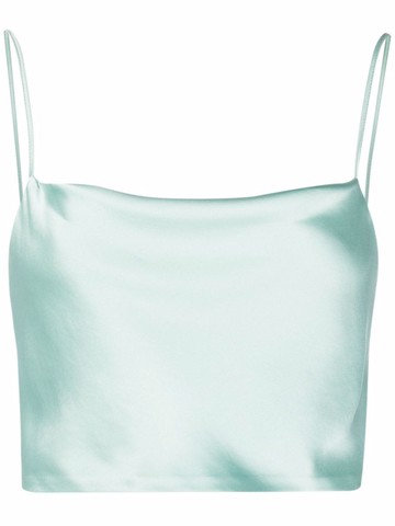 Blanca Vita - cropped tank top - women - Polyester - 44 - Green
