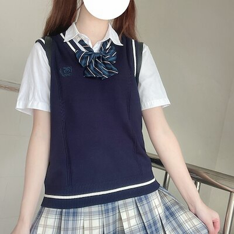 スクールベスト ニット セーター 春 夏 秋 冬 ネイビー 女子高生 制服 学校 通販 Lineポイント最大1 0 Get Lineショッピング