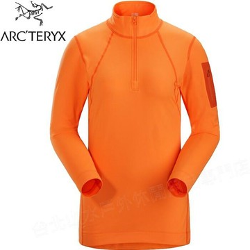 Arcteryx 始祖鳥 登山排汗衣 Rho LT 17261 女款 高領拉鍊長袖 歡樂橘 台北山水