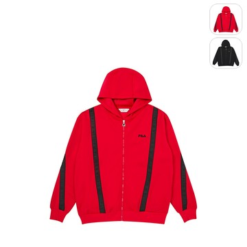 【FILA】中性 針織連帽外套-紅色 1JKZ-1413-RD