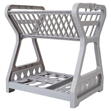 小麥購物 雙層碗盤瀝水架 L2925  2層  1個  灰色