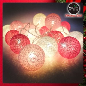 摩達客 20燈LED絲線網球燈球殼燈-少女粉色系(USB&電池二用)