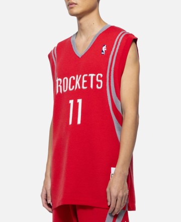 CLOT x Mitchell & Ness Rockets Yao Ming #11 Knitted Jersey Red