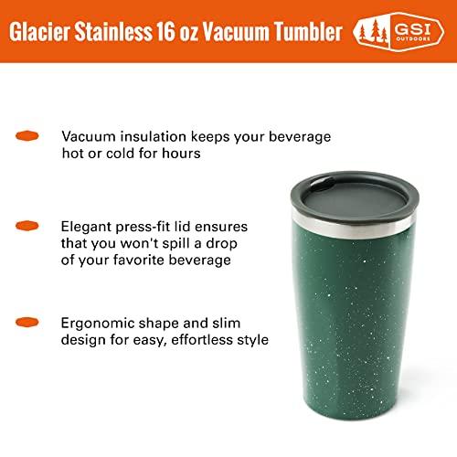 GSI Outdoors Glacier Stainless Steel 16 fl. oz Vacuum Tumbler for Camping a