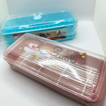《翔翼玩具》筷子盒 湯匙盒 廚房防塵餐具透明收納盒 帶蓋 筷子籠 廚房筷子勺子收納桶 瀝水置物架 廚房置物架 收納盒