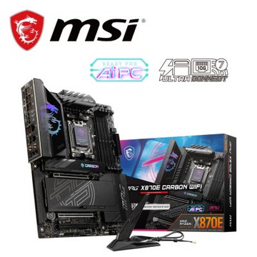 微星 MPG X870E CARBON WIFI 主機板+AMD R7 9850X3D 8核/16緒