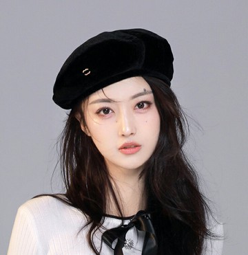 正確版本優雅網紅高端絲絨貝雷帽子女秋冬復古畫家帽騎士帽海軍帽