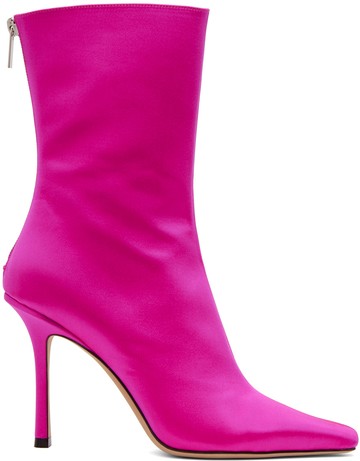 Jimmy Choo 粉色 Agathe 100 中筒靴