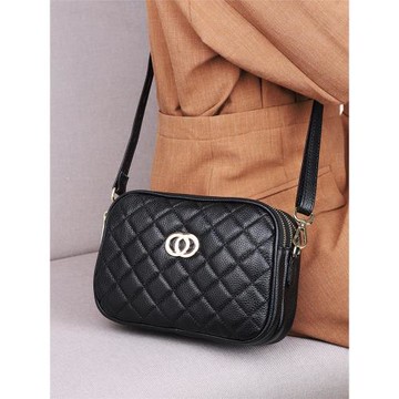 相機包女2025新款潮真皮女包多隔層斜挎小包質感百搭小香風菱格包